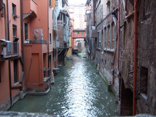 View of Canals from Via Piella in Bologna.