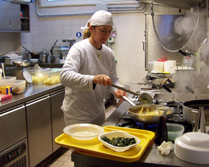 Iris, working her magic in the kitchen at Saporito in Rimini