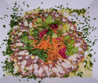 Carpaccio of octopus at Perilli in Prati restaurant in Rome