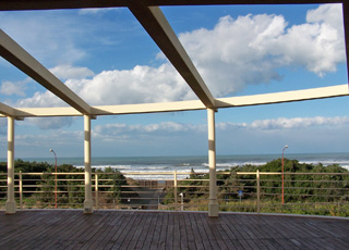 View of the sea from the terrace - Tombolo Talasso Resort and Spa - on the west coast of Italy.