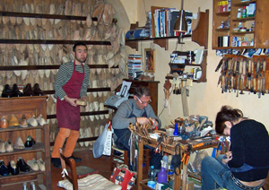 Roberto Ugolini hard at work making shoes by hand in Firenze, Italy.