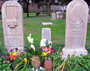 Keats and Shelly are buried in the Protestant Cemetery in Rome, Italy.