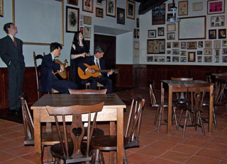 Fado Club as depicted in the Fado and Guitar Museum, Lisbon, Portugal.